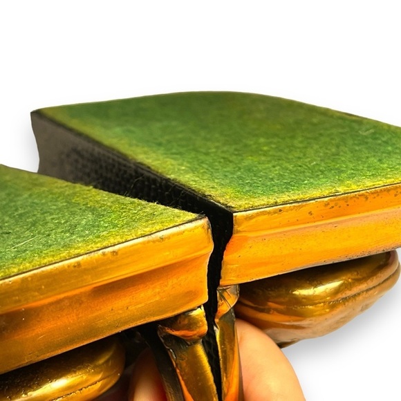 Antique VTG Bronze Copper Baby Shoe Bootie Keepsake Bookends Nursery Decor Heavy - Picture 11 of 16